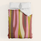 Vivid Eclectic Wild Stripes Abstract Pattern Pink Brown Chartreuse Duvet Cover Gallery Image 6