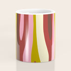 Vivid Eclectic Wild Stripes Abstract Pattern Pink Brown Chartreuse Coffee Mug Gallery Image 4