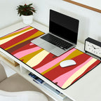 Vivid Eclectic Wild Stripes Abstract Pattern Pink Brown Chartreuse Desk Mat Gallery Image 2