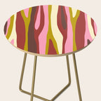 Vivid Eclectic Wild Stripes Abstract Pattern Pink Brown Chartreuse Side Table Gallery Image 2