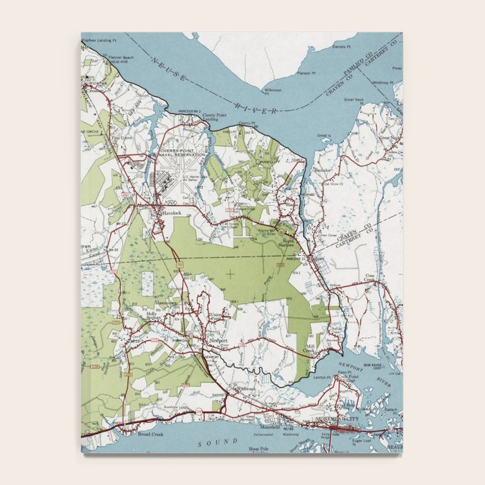 Old Croatan National Forest Map (1964) Vintage NC Woodland Recreational Area Map Notebook Gallery Image 4