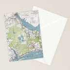 Old Croatan National Forest Map (1964) Vintage NC Woodland Recreational Area Map Stationery Card Gallery Image 2
