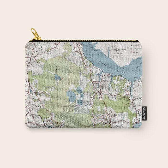 Old Croatan National Forest Map (1964) Vintage NC Woodland Recreational Area Map Carry All Pouch