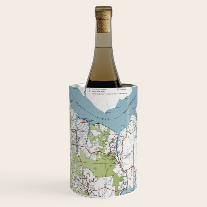 Old Croatan National Forest Map (1964) Vintage NC Woodland Recreational Area Map Wine Chiller Gallery Image 3