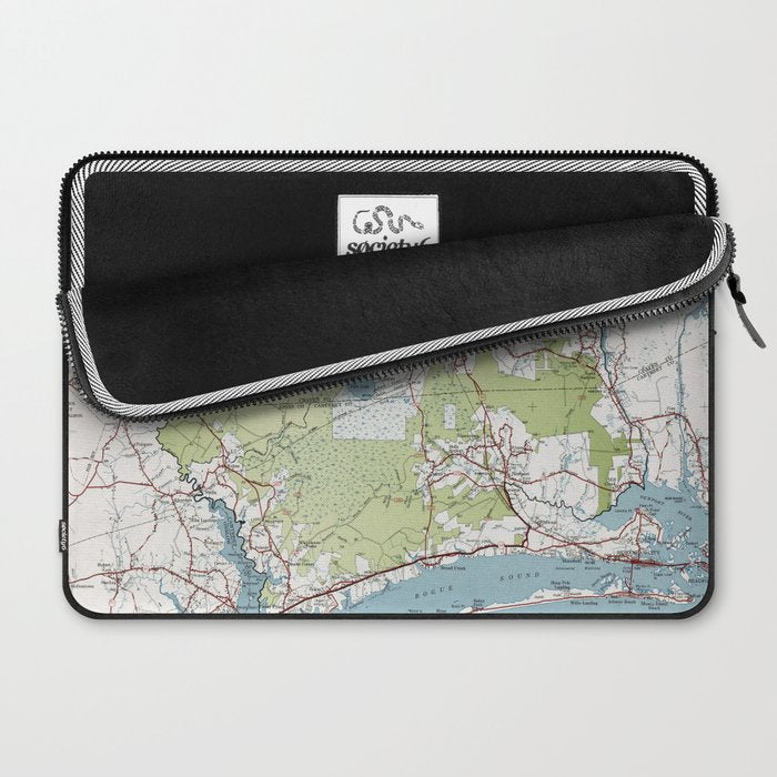 Old Croatan National Forest Map (1964) Vintage NC Woodland Recreational Area Map Laptop Sleeve Gallery Image 2