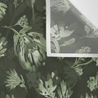 White and dark Sage green flowers watercolor pattern Wall Tapestry Gallery Image 3