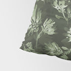 White and dark Sage green flowers watercolor pattern Pillow Sham Gallery Image 4