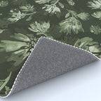 White and dark Sage green flowers watercolor pattern Rug Gallery Image 4