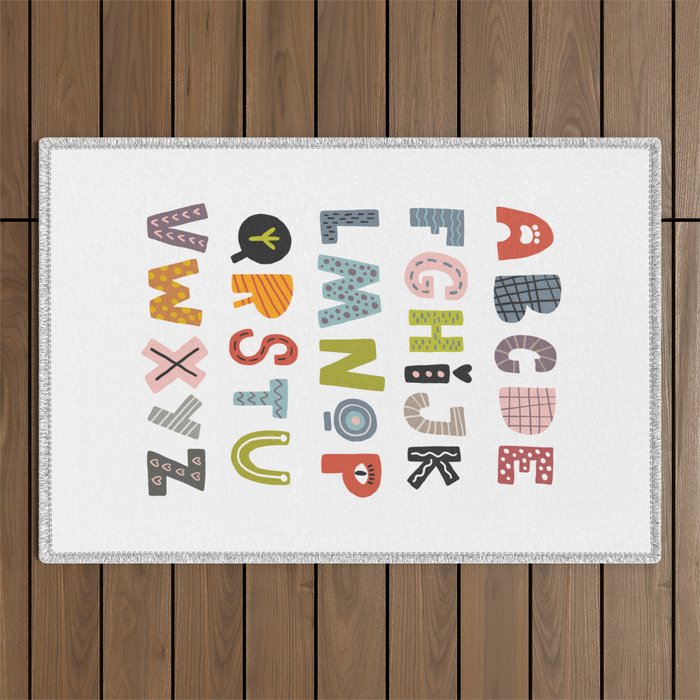 Decorative Alphabet Outdoor Rug Gallery Image 1
