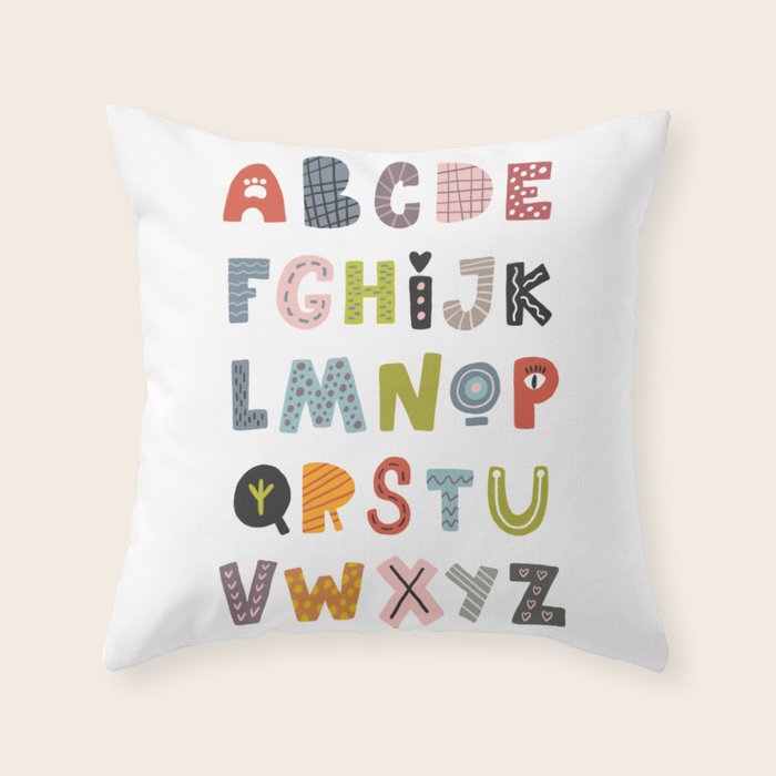 Decorative Alphabet Throw Pillow Gallery Image 6