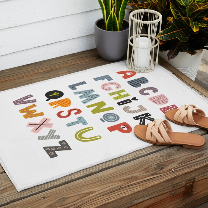 Decorative Alphabet Outdoor Rug Gallery Image 2