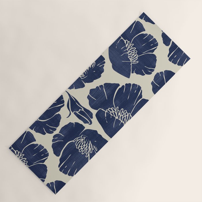 Poppies Indigo Yoga Mat