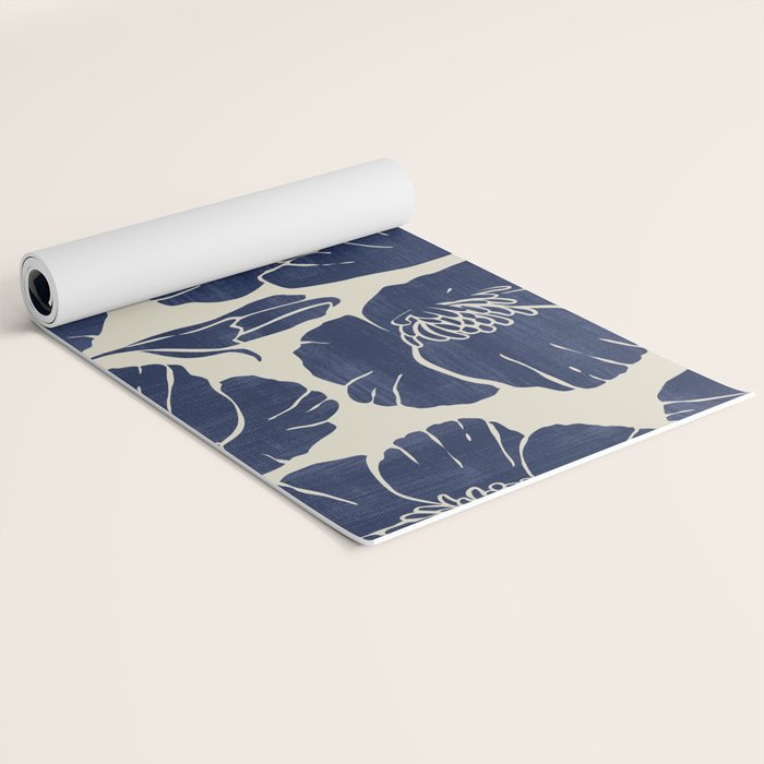 Poppies Indigo Yoga Mat Gallery Image 2