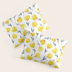 Yellow Tulips | Watercolour Pattern Pillow Sham Gallery Image 3