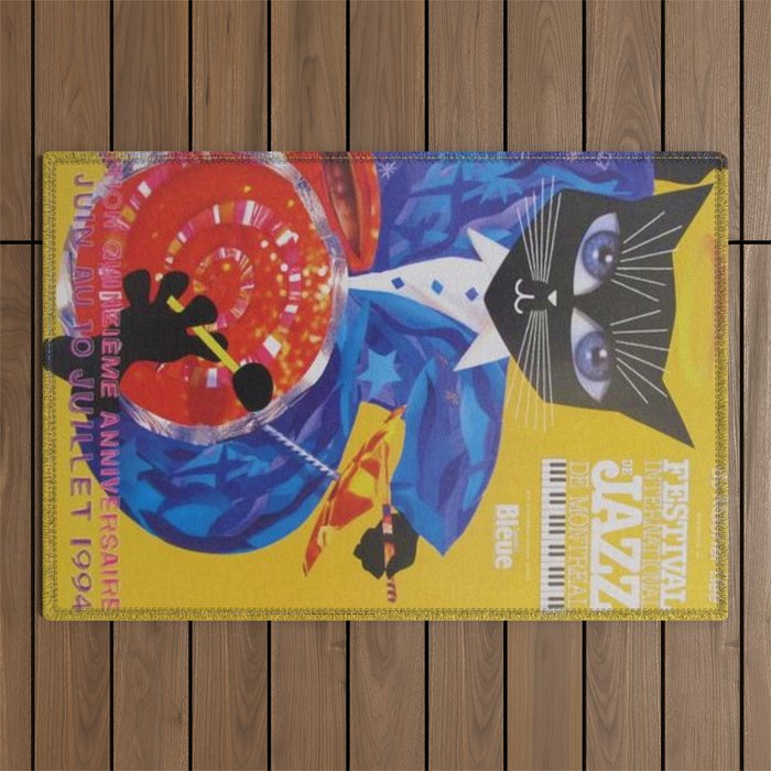 1994 Montreal Jazz Festival Cool Cat Poster No. 3 Gig Advertisement Outdoor Rug Gallery Image 1