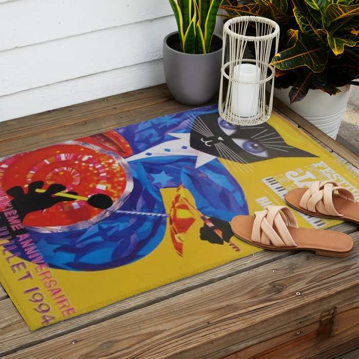 1994 Montreal Jazz Festival Cool Cat Poster No. 3 Gig Advertisement Outdoor Rug Gallery Image 2