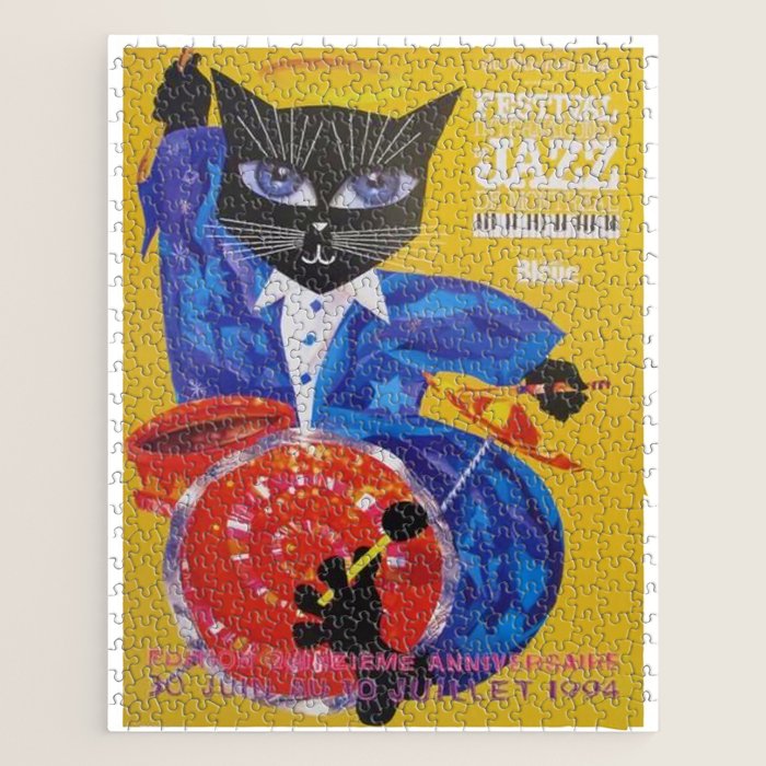 1994 Montreal Jazz Festival Cool Cat Poster No. 3 Gig Advertisement Jigsaw Puzzle Gallery Image 1