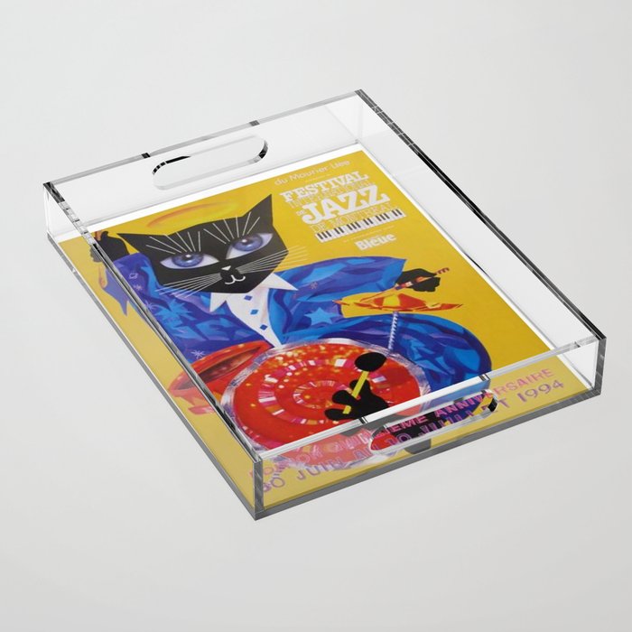1994 Montreal Jazz Festival Cool Cat Poster No. 3 Gig Advertisement Acrylic Tray Gallery Image 1