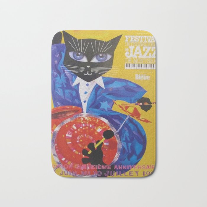1994 Montreal Jazz Festival Cool Cat Poster No. 3 Gig Advertisement Bath Mat Gallery Image 1