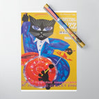 1994 Montreal Jazz Festival Cool Cat Poster No. 3 Gig Advertisement Wrapping Paper Gallery Image 1