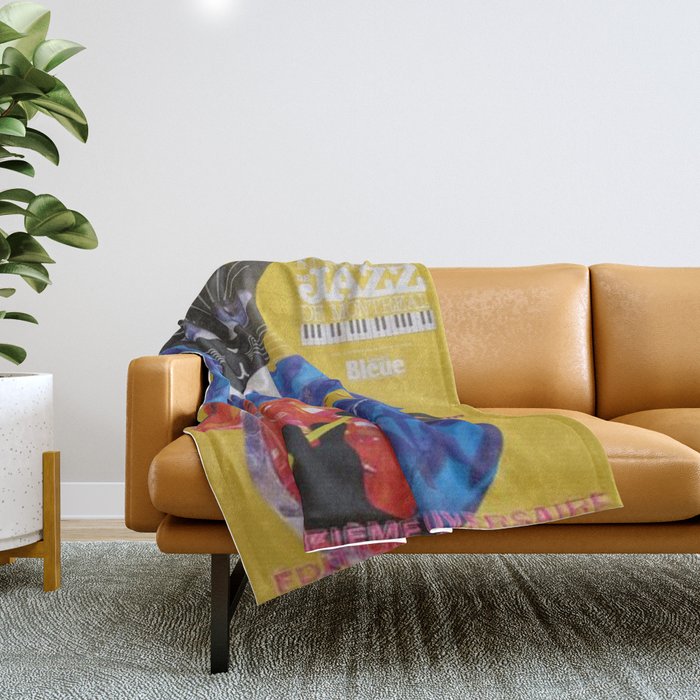 1994 Montreal Jazz Festival Cool Cat Poster No. 3 Gig Advertisement Throw Blanket Gallery Image 1