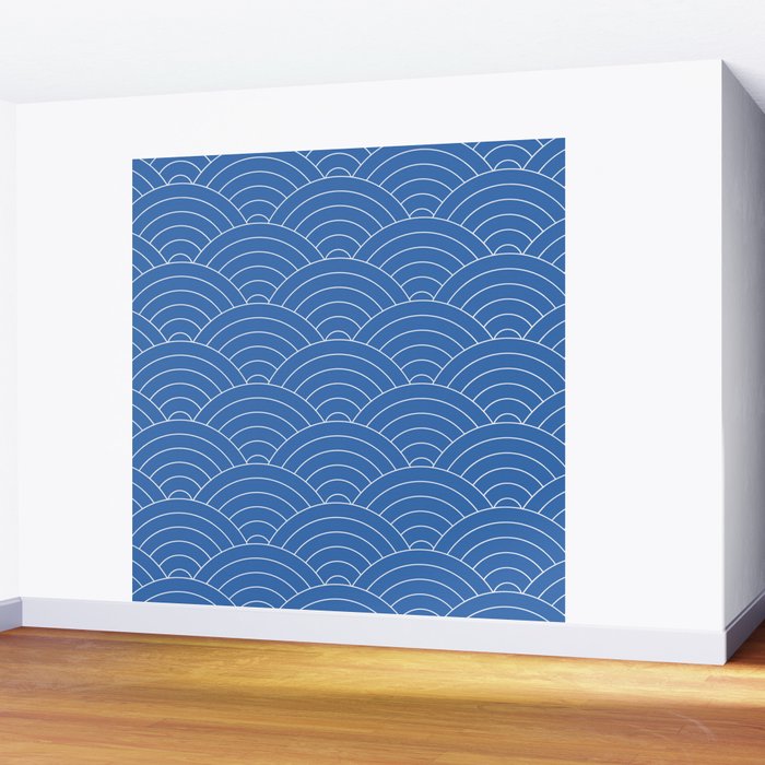 Waves (Sky Blue) Wall Mural Gallery Image 2