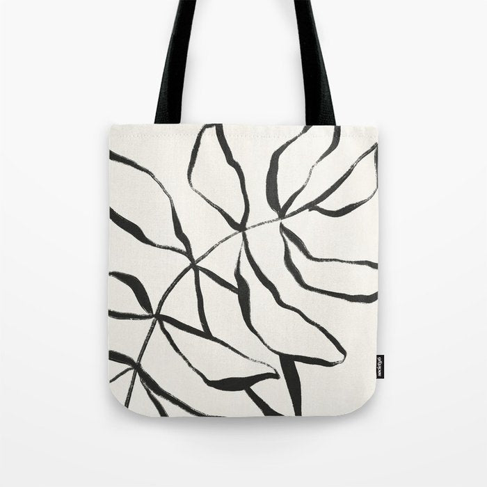 Minimal Line Leaves #1 Tote Bag Gallery Image 1