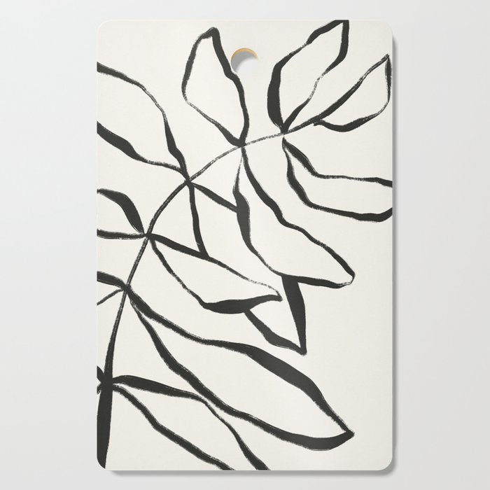 Minimal Line Leaves #1 Cutting Board Gallery Image 1