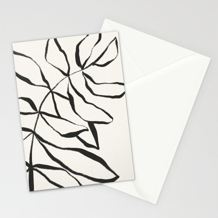 Minimal Line Leaves #1 Stationery Card Gallery Image 2