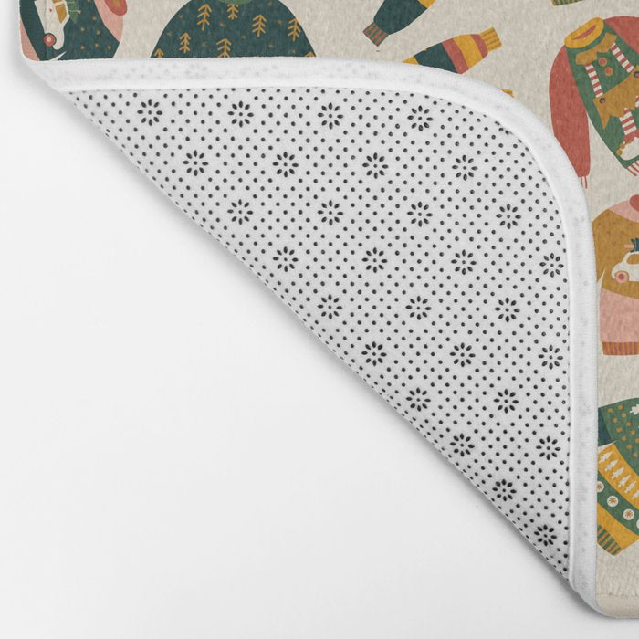 Ugly Christmas Sweaters Vintage Colors Bath Mat Gallery Image 2