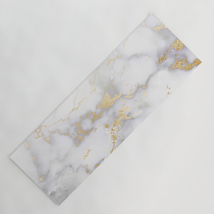 Blush chic faux gold gray gradient marble Yoga Mat Gallery Image 1