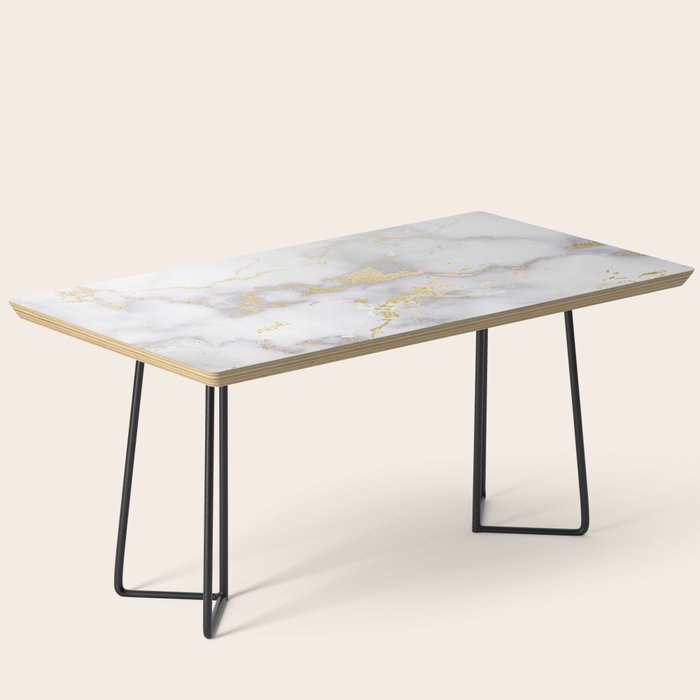 Blush chic faux gold gray gradient marble Coffee Table Gallery Image 1