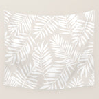 Tropical Palm Leaves - Palm Leaf Pattern - Sandy Beige Wall Tapestry Gallery Image 4