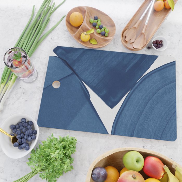 Modern Painting Blue II, Blue Abstract Cutting Board Gallery Image 2