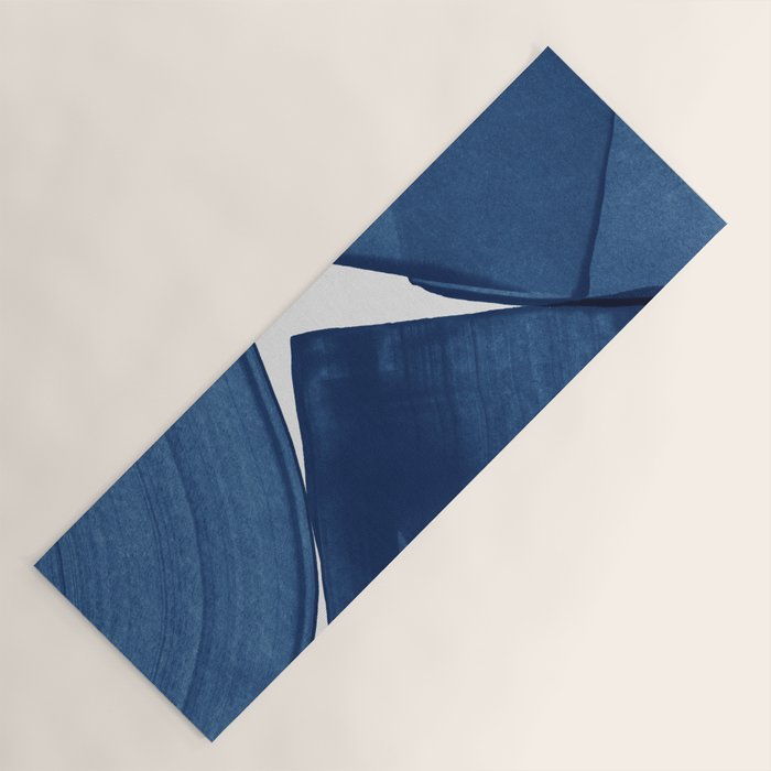 Modern Painting Blue II, Blue Abstract Yoga Mat Gallery Image 1