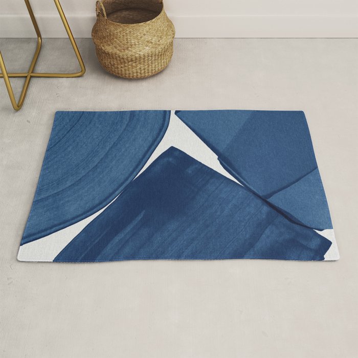 Modern Painting Blue II, Blue Abstract Rug Gallery Image 1