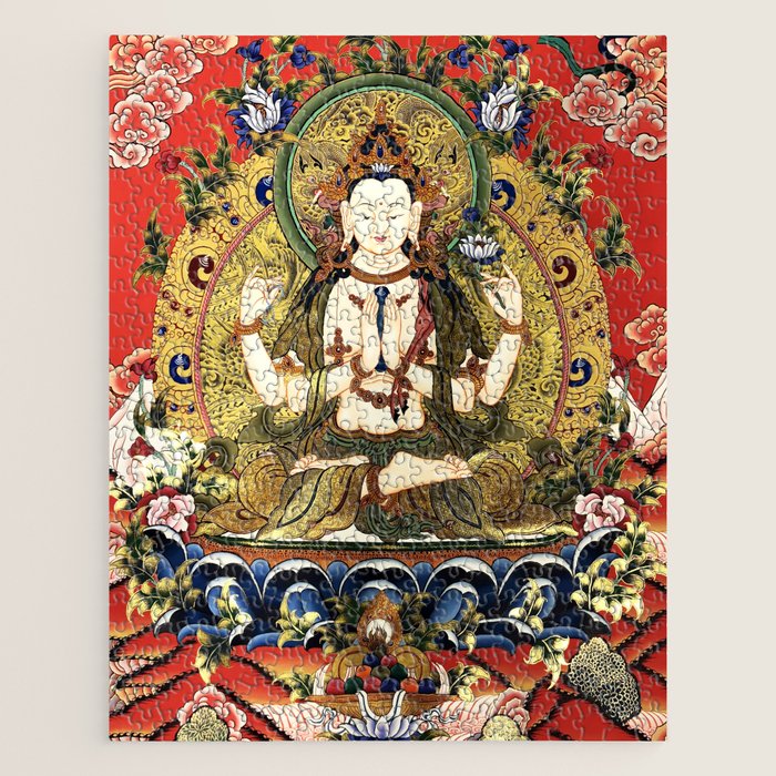 Chenrezig Bodhisattva Tibetan Buddha Jigsaw Puzzle Gallery Image 1