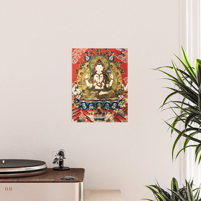Chenrezig Bodhisattva Tibetan Buddha Poster Gallery Image 2