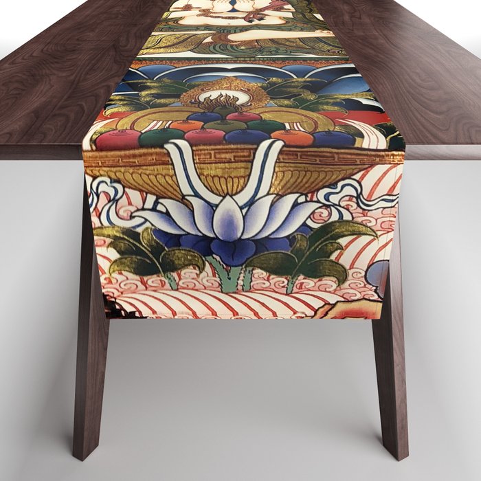 Chenrezig Bodhisattva Tibetan Buddha Table Runner Gallery Image 1