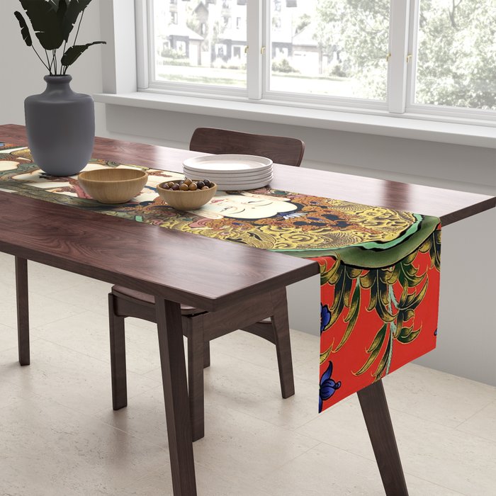 Chenrezig Bodhisattva Tibetan Buddha Table Runner Gallery Image 2