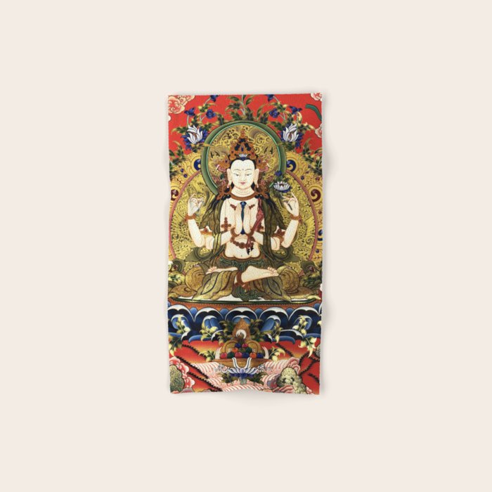Chenrezig Bodhisattva Tibetan Buddha Bath Towel Gallery Image 1