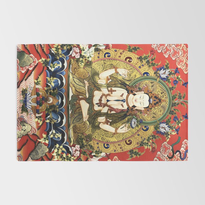 Chenrezig Bodhisattva Tibetan Buddha Rug Gallery Image 2