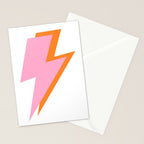 Pink and Orange Lightning Bolts Stationery Card Gallery Image 2