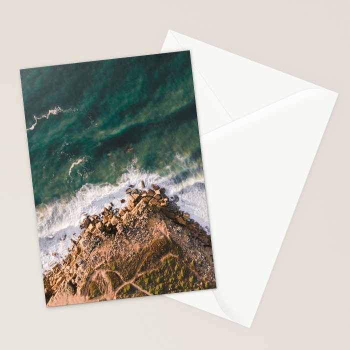 Ericeira from above | Coastal ocean drone photography print | Travel wall art Portugal Stationery Card Gallery Image 2