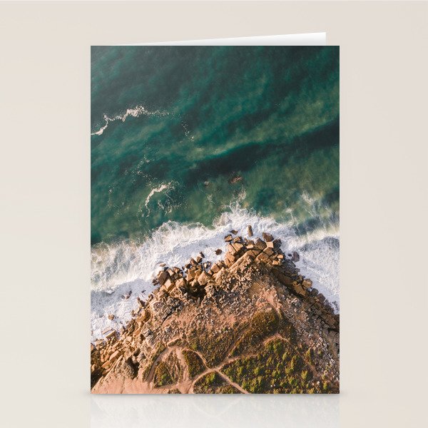 Ericeira from above | Coastal ocean drone photography print | Travel wall art Portugal Stationery Card Gallery Image 2