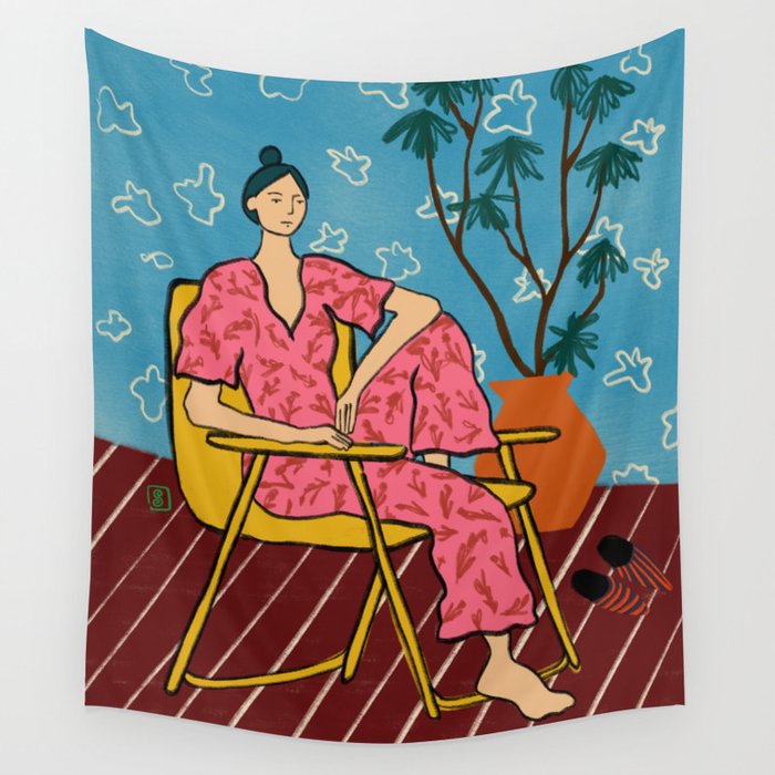 PLANT LADY AT HOME Wall Tapestry Gallery Image 4