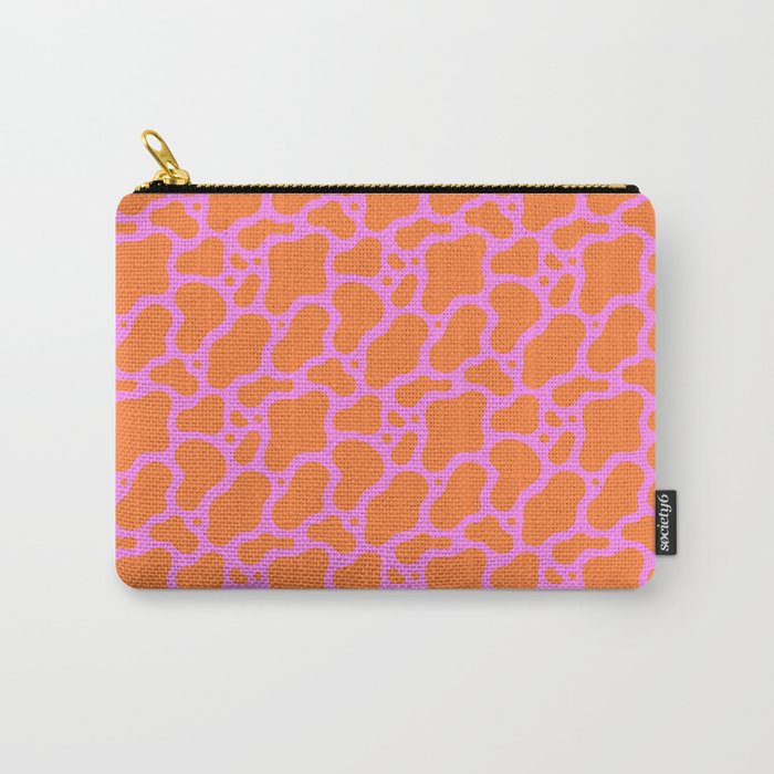 Abstract pink cow print shape pattern Carry All Pouch Gallery Image 1