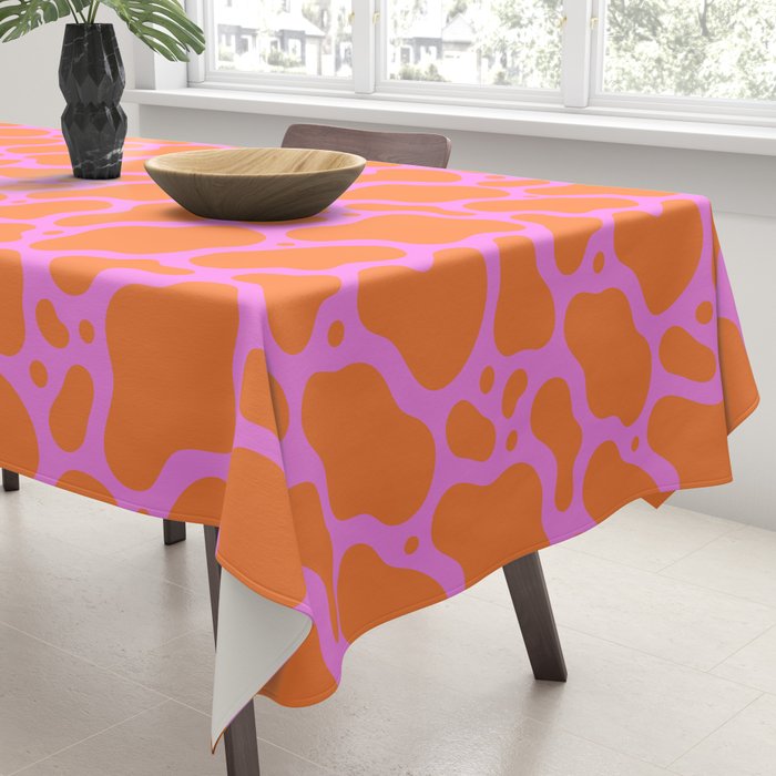 Abstract pink cow print shape pattern Tablecloth Gallery Image 3