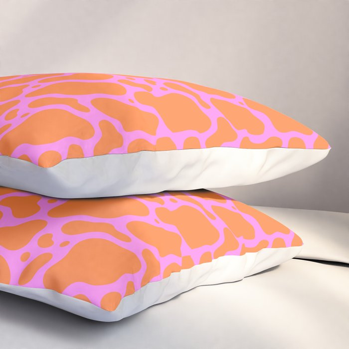 Abstract pink cow print shape pattern Pillow Sham Gallery Image 3