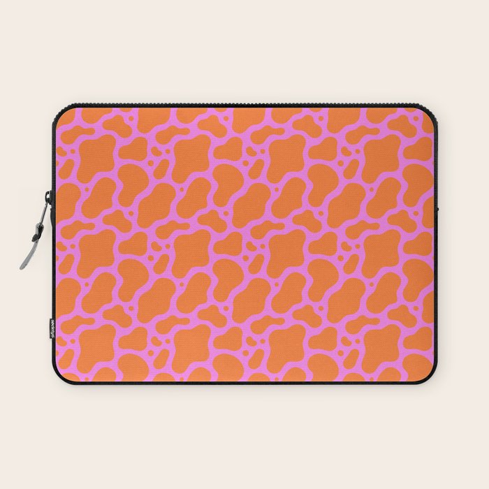Abstract pink cow print shape pattern Laptop Sleeve Gallery Image 1
